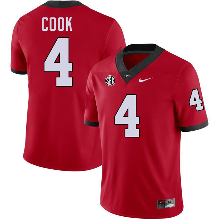 James Cook Georgia Jersey,University Of Georgia Bulldogs Football Jersey,Uniforms,Gears-Red